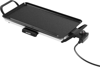 Tafelgrill Slim M - Royaal bakoppervlak van 46 x 26 cm - Antiaanbaklaag- Afneembare Cool-Touch-handgrepen - Instelbare thermostaat - Gemakkelijk te reinigen Contactgrill uitneembare platen