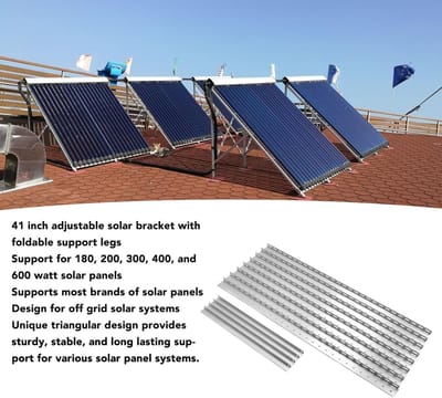 Zonnepaneel Kantelmontage - Zonnestandaard Aluminium - Energie Opwekken - Opvouwbare Poten - 41 Inch - Zilver
