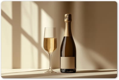 Placemats 45x30 cm - Placemat kunststof - 1 stuk - Champagne - Beige - Schaduw - Bubbels - Borden onderleggers - Decoratie voor op tafel - Keuken tafeldecoratie accessoires - Vinyl onderlegger - Tafelversiering