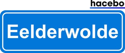 Hacebo - Plaatsnaam Sticker - 29x10 CM - Eelderwolde sticker - Verkeersborden sticker - grappige cadeaus - Eelderwolde