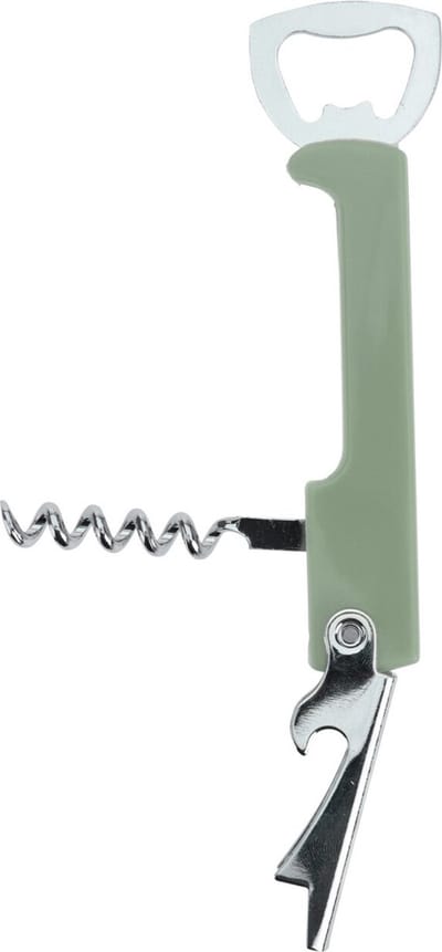 Excellent Houseware flesopener/kurkentrekker - kelnersmes - olijfgroen - 12 cm