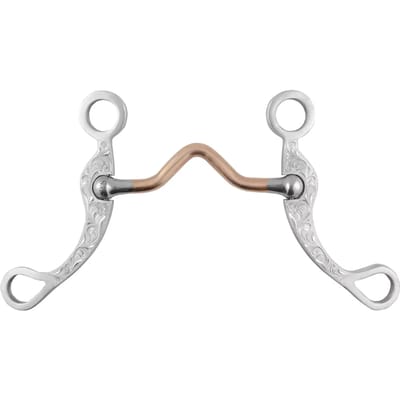 Mors western snaffle voor paard met versierde staven van roestvrij staal Pool's