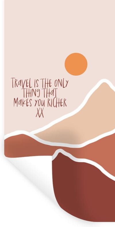 Muurstickers - Sticker Folie - Spreuken - Quotes - Travel is the only thing that makes you richer - Zon - 40x80 cm - Plakfolie - Muurstickers Kinderkamer - Zelfklevend Behang - Zelfklevend behangpapier - Stickerfolie