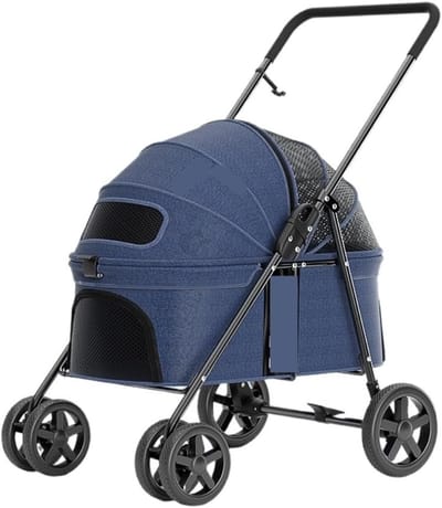 Dieren Wandelwagen - Reismand - Comfortabel Reizen - Inklapbaar Lichtgewicht - Tot 20 kg - Zwart