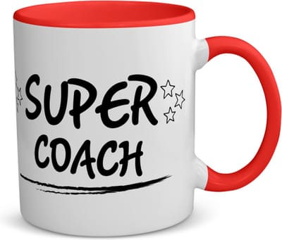 Akyol - super coach koffiemok - theemok - rood - Coach - een coach - sport - verjaardagscadeau - klein cadeautje - kado - gift - 350 ML inhoud