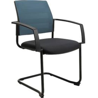 Schäfer Shop Select bezoekersstoelen SSI PROLINE MEETING 20, sledemodel, polyester/staal, met armleuningen, 2 stuks, petrol
