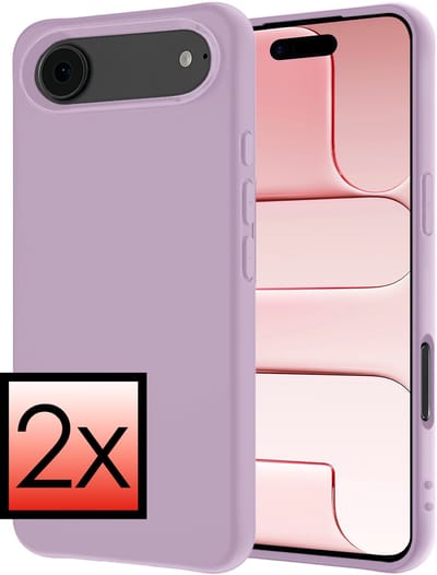 Hoesje - 2 Stuks - Geschikt voor Apple iPhone Air - Sterk & Shockproof - Case Siliconen - Back Cover - Telefoon Hoes - Lila