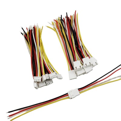 Stekkers met Kabel - Connectoren Sets - Elektronica Projecten - Hittebestendig Siliconen - 10 Paar 4-polig - Diverse Kleuren