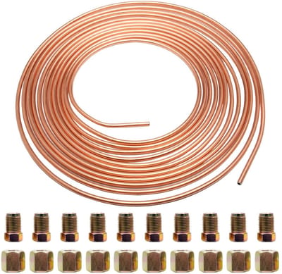 Dailygoody - Car Copper Brake Line - Vervangingsslang - Duurzaam en corrosiebestendig - Rood - Brake Line Connector - Geschikt voor brandstof- en rems