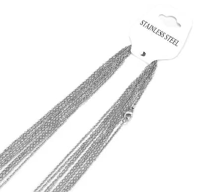 EmmyRovi - 10x Zilverkleurige RVS Ketting 55 cm - Stainless Steel Kettingen voor Hangers en Bedels