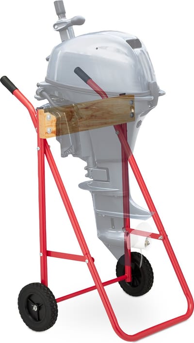 buitenboordmotor trolley - kort- en langstaartmotoren - tot 100 kg - rood