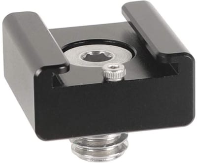 Dailygoody - Cold Shoe Mount Adapter - Anti-Twist Pins - Compatibel met ARRI Standaard - Zwart - 3/8 inch - Duurzaam materiaal - Geschikt voor camera