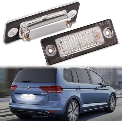 POPMOTORZ LED Kentekenplaatverlichting, 2 stuks LED Kentekenplaatverlichting 18 LED's 2835 SMD met Canbus Sesign Foutloos 6000k Xenon Wit voor VW Caddy Golf J-etta P-assat 3C B6 T5 7H 7J T-oura-n 1T1 1T2 1T3