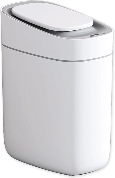 White-Label® Badkamer Prullenbak - Kleine Pedaalemmer - Badkamer Accessoires - 10L - Wit