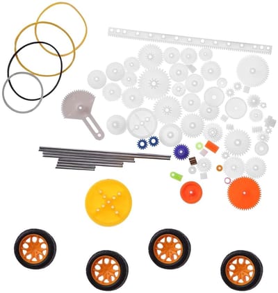 Complete Set van 78 Stuks Plastic Tandwielen en Pulley's voor DIY Projecten, Geschikt voor Riemen en Assen, Ideaal voor Modelbouw en Mechanische Toepassingen