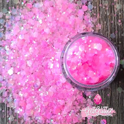 GetGlitterBaby® - Biologische / Biologisch afbreekbare Chunky Festival Glitters voor Lichaam en Gezicht / Biodegradable Face Body Jewels - Roze