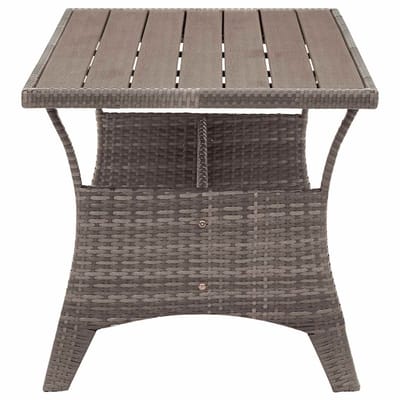 vidaXL - Tuintafel - 120x70x66 - cm - poly - rattan - grijs