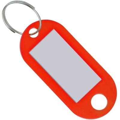 Westcott sleutelhanger - rood - 100 stuks - 100 stuks in doos - met verwisselbaar etiket - AC-E10651