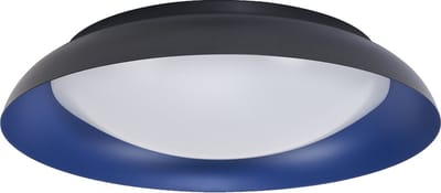 LEDVANCE Orbis Plate LED plafondlamp, zwart-blauw, 45W, 2200lm, 3000K, 480mm, 830 vriendelijk warm wit, dimbaar in 3 niveaus door te trappen, IP20 bescherming, inclusief montageschroeven en pluggen