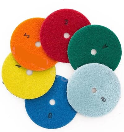 Polijstpads Set - Schuurschijven Graniet - Stenen Bewerken - Diamant Droog Gebruik - 7 Inch 6 Stuks - Grijs