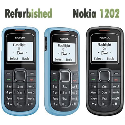 Gereviseerde Nokia Originele Nokia 1202 Mobiele Telefoon Simple Set zwart