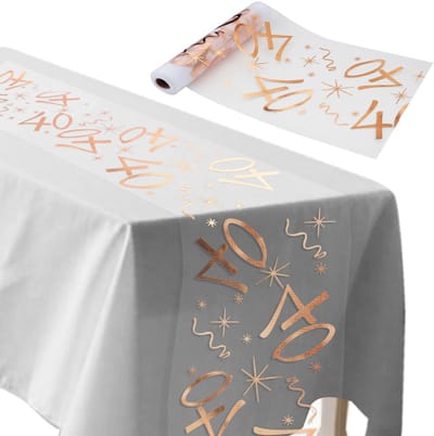 Tafelloper - Op maat te knippen - Voor en jubileum - Roségoud - 28 cm x 10 m