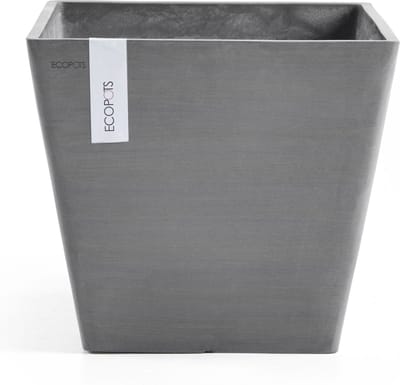 Ecopots Rotterdam 30 - Grey - 29,5 x H26,4 cm - Vierkante grijze bloempot / plantenbak