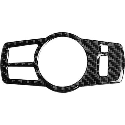 Compatible avec BMW F10 F07 F01 F25 F26 Bouton de changement de phare intérieur en fibre de carbone décoratif black