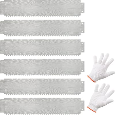 COSTWAY Grasrand, 6-delige gazonrand, verzinkt metaal, 6 m lang, maaikansluiting, doe-het-zelf bloembed, tuinbed, voor gazon, trottoirs, terras, zilver (110 x 22 cm)