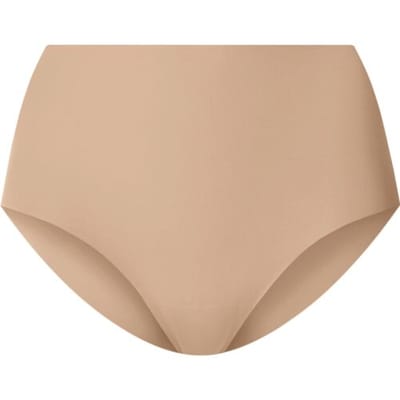 ESMARA Set van 2 dames lasercut onderbroeken met hoge taille - onzichtbaar & seamless (Lichtbruin, XS (32/34))