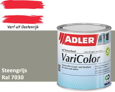 ADLER Varicolor Lakverf RAL 7030 – Steengrijs 750 ml – 2-in-1 Houtverf, Metaalverf en Kunststof Lak voor Binnen & Buiten