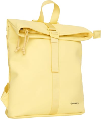 New Rebels Branson Los Angeles Rolltop Backpack Mini 7L Waterafstotende Rugzak PU Butter Yellow