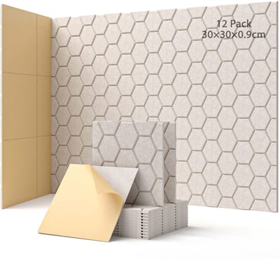 Dailygoods- Akoestische Panelen 12 Stuks - Zelfklevend - Geluidsabsorbers - Geluidsisolatie - 30 x 30 x 0,9 cm - Voor Gamingdecoratie - Geluidsabsorber