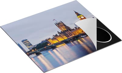 Chefcare Inductie Beschermer London Big Ben en Westminster Brug - 60x50 cm - Afdekplaat Inductie - Kookplaat Beschermer - Inductie Mat