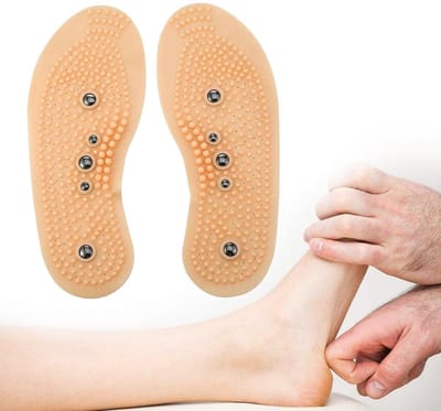 Dailygoody - Magnetische inlegzolen - Acupressuurinlegzolen - Voettherapie en verlichting van vermoeidheid - Geel - Verstelbaar voor mannen en vrouwen