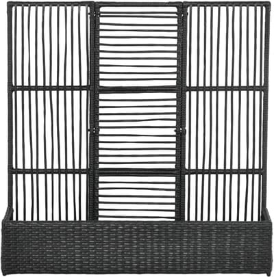 Plantenbak met Klimrek - Verhoogd Bloembak - Tuinrek - Tuinbed - Plantenrek - Tuinbak - voor Bloemen, Fruit, Groenten & Kruiden - Weerbestendig - Polyrattan - 103 x 29 x 103 - Zwart