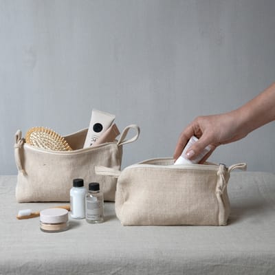 Toilettas- Little Lofts- Grijs- Beige- Jute