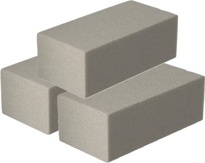 Hobby/knutsel Steekschuim/oase - 3x - droog gebruik - Bloemstukken/kerststukjes maken - 23 x 7 x 11 cm
