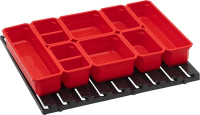 Qbrick Systeem Containerset Nr. 6 Werkplaatswand 39 x 35 cm met 8 containers voor PRO Organiser 100 / 200