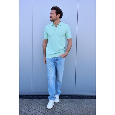 Kultivate Pl Oblique Zip Birds Egg Green Maat: XS | Poloshirts Outlet | Heren | Groen