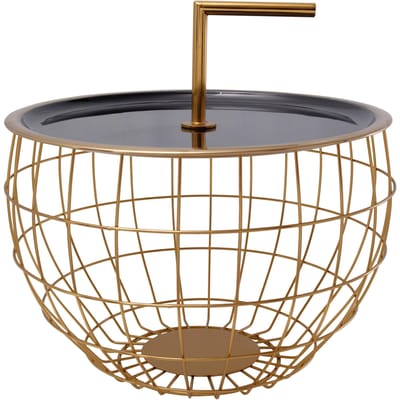 Hearthome & Living - Bijzettafel Nouk - Zwart/Goud - 42,5x42,5x29cm (LxBxH)
