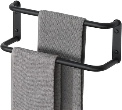 Dailygoods - Mooche Handdoekhouder voor badkamer/keuken, handdoekhouder van roestvrij staal SUS304, zwart