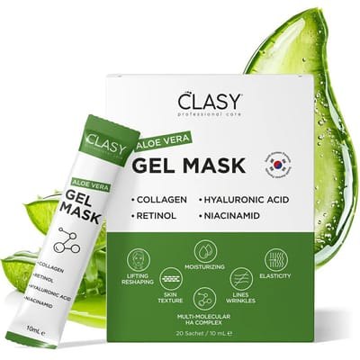 Clasy Care Gel Mask | Met Collageen en Retinol + Niacinamide Super booster formule | 20 Sachet x 10ML | Anti Aging | Maakt Strak en Glanzend| Bekend Tussen Turkse Vrouwen | Anti-Rimpel | Reshaping & Lifting | Skin Texture