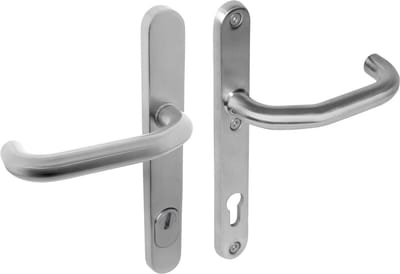INTERSTEEL SKG3 smalschilden met kruk/kruk verkropt profielcilindergat 92mm met kerntrek beveiliging RVS