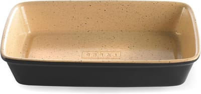 Grill Schaal - Ovenschaal Keramiek - BBQ Gerechten Maken - Vuurvaste Klei - 36.5 cm - Zwart