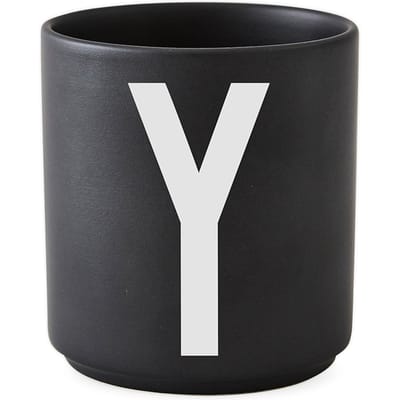 DESIGN LETTERS - Personal beker porselein  - zwart - Y