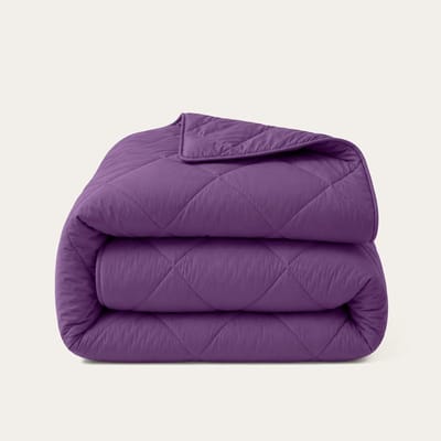 HappyBed Dekbed zonder overtrek 140x200 - 100% Katoen - Wasbaar Dekbed - Bedrukt dekbed zonder hoes - Hoesloos Dekbed - Eenpersoonsdekbed - Wineberry