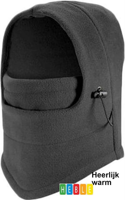 *** Warme Grijze Fleece Muts - Winter Sport - Volwassenen - van Heble® ***