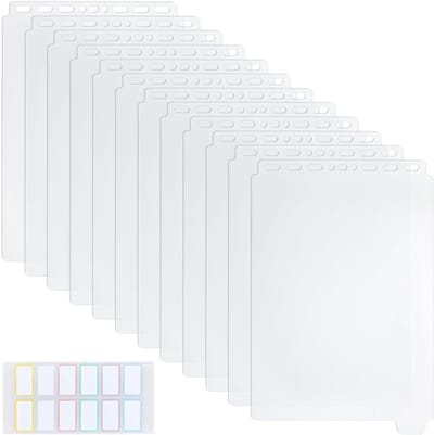 6 Tabs Plastic Binder Divider A5 - Invoegbare Indexscheiders voor Notitieboeken, Memo's en Labels - 2 Sets voor Organisatie en Efficiëntie