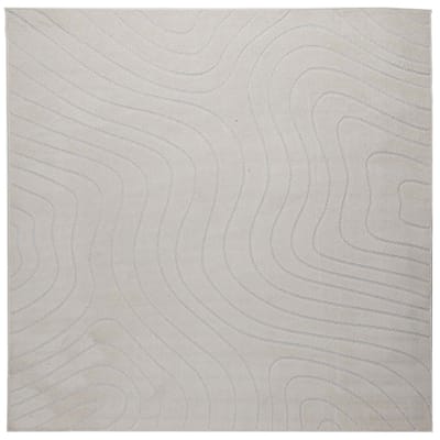 vidaXL - Binnen- - en - buitenkleed - PALMERAS - Crème - 120 - x - 120 - cm - Polyester